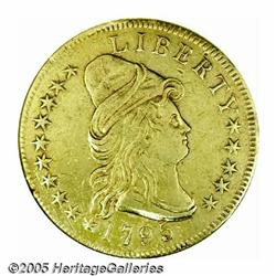 1795 $10 13 Leaves--Tooled, Polished--ANACS. AU D