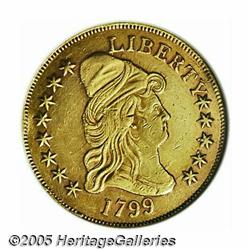 1799 $10 Large Stars Obverse--Cleaned--ANACS. AU 