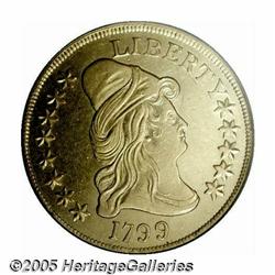 1799 $10 Large Stars Obverse AU Details, Improper