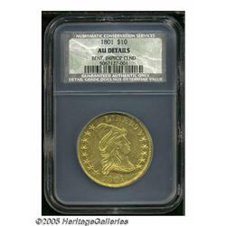 1801 $10 AU Details, Bent, Improperly Cleaned, NC