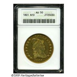 1801 $10 AU50 ANACS. Breen-6843, B. 2-B, Taraszka