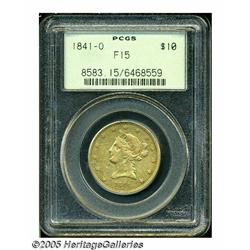 1841-O $10 Fine 15 PCGS. The first New Orleans is