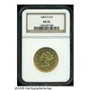 1844-O $10 AU55 NGC. Boldly struck, with faint ev