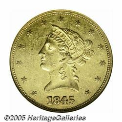 1845 $10 AU58 NGC. As is often the case with P-mi