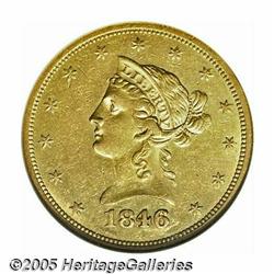 1846/5-O $10 AU53 NGC. The 6 in the date has a di