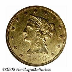 1850-O $10 AU58 NGC. An infrequently offered New 