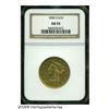1856-S $10 AU55 NGC. Medium S. Lustrous for the g