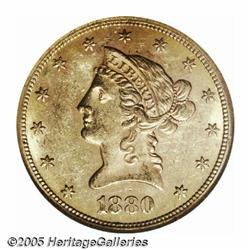 1880-CC $10 MS60 NGC. Variety 1-B. The final C in