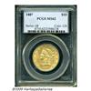 1887 $10 MS62 PCGS. Even though 53,600 pieces wer