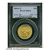 1891-CC $10 MS62 PCGS. Breen-7035. The mintmark i