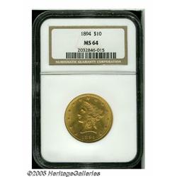 1894 $10 MS64 NGC. The 1894 is readily available 