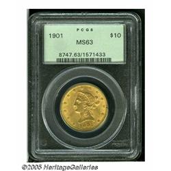 1901 $10 MS63 PCGS. Pleasingly lustrous surfaces 