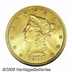 1907 $10 MS66 NGC. A sensational Gem with sweepin