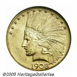 1908-S $10 MS61 NGC. Ex: Richmond Collection. The
