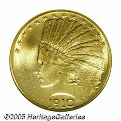 1910 $10 MS65 NGC. Satiny and brilliant. A deligh