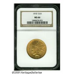 1910 $10 MS66 NGC. An aesthetically pleasing coin