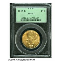 1911-S $10 MS62 PCGS. Just 51,000 pieces were str