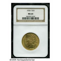 1926 $10 MS64 NGC. The 1926 Ten dollar is readily