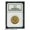 Image 3 : 1932 $10 MS65 NGC. Frosty olive and reddish-tinge