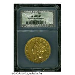 1850-O $20 XF Details, Improperly Cleaned, NCS. A