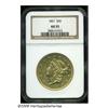 Image 1 : 1851 $20 AU55 NGC. An attractive piece with much 