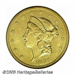 1851-O $20 AU55 NGC. A very pleasing coin for the