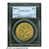 1857-S $20 AU55 PCGS. Both sides are draped in de