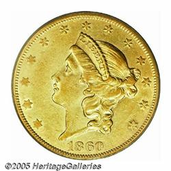 1860-O $20 AU53 PCGS. All New Orleans Double Eagl