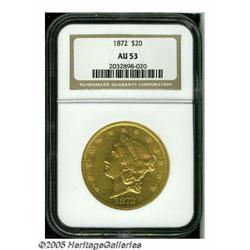 1872 $20 AU53 NGC. This AU example has a much smo