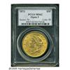 Image 3 : 1873 $20 Open 3 MS62 PCGS. A lustrous and not und
