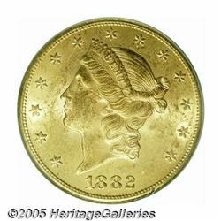 1882-CC $20 MS61 PCGS. Mostly brilliant with some