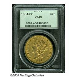 1884-CC $20 XF40 PCGS. Well struck and lightly wo