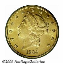1884-CC $20 MS61 PCGS. A brilliant example with s