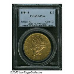 1884-S $20 MS62 PCGS. Well struck and highly lust