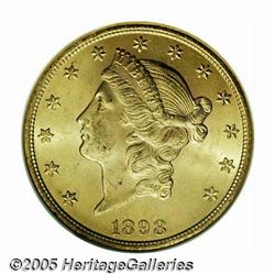 1898 $20 MS63 NGC. This is a conditionally rare i