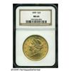 1899 $20 MS64 NGC. Boldly struck with gleaming, m