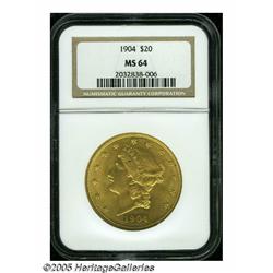 1904 $20 MS64 NGC. This coin appears to be finer 
