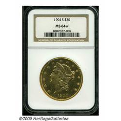 1904-S $20 MS64 S NGC. An intricately struck and 