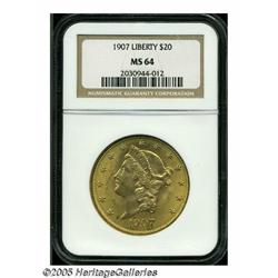 1907 $20 MS64 NGC. The 1907 is a common date in a