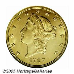 1907-D $20 MS65 NGC. This is a frosty Gem with am