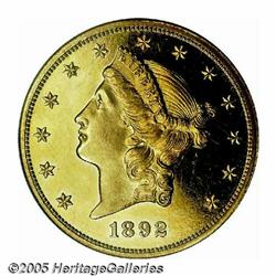 1892 $20 PR62 Ultra Cameo NGC. An intricately str