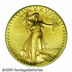 1907 $20 High Relief, Wire Rim MS65 PCGS. The Hig