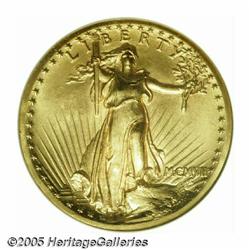 1907 $20 High Relief, Wire Rim MS65 NGC. The High