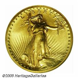 1907 $20 High Relief, Wire Rim MS66 NGC. The so-c