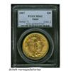 Image 1 : 1907 $20 Arabic Numerals MS62 PCGS. Well struck f