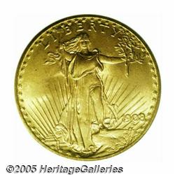 1908 $20 No Motto MS66 PCGS. Ex: Wells Fargo. A w