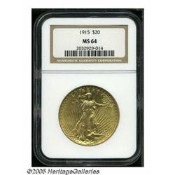 1915 $20 MS64 NGC. The 1915 Double Eagle from Phi