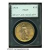 Image 1 : 1924 $20 MS65 PCGS. The original peach color is a