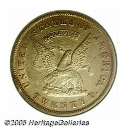 1853 $20 Assay Office Twenty Dollar, 900 Thous. A