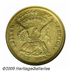 1852 $10 Humbert Ten Dollar AU58 NGC. Kagin-10, R